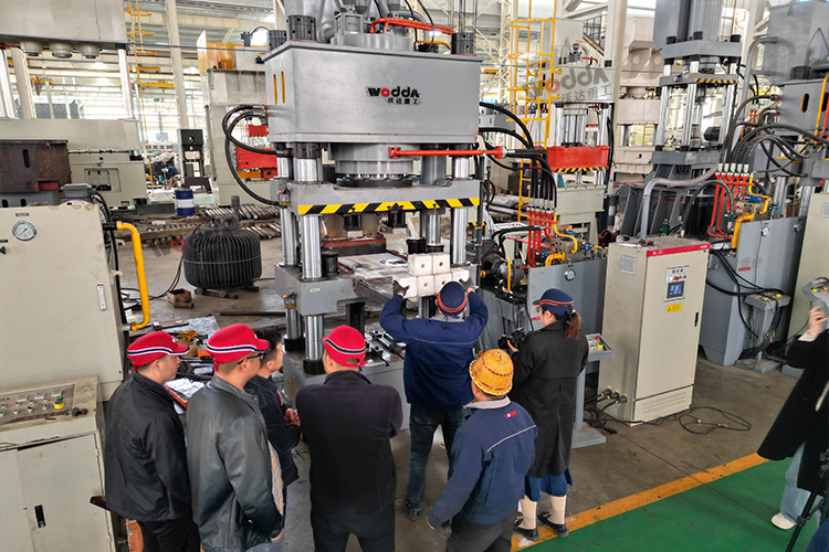 630噸牛羊舔磚液壓機試機現場